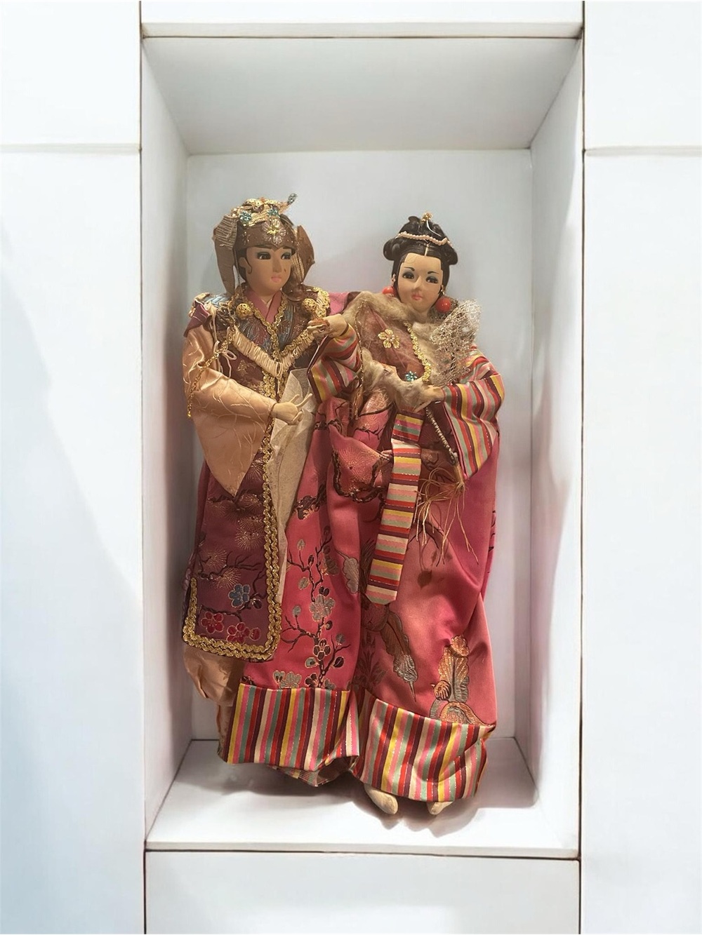 Haunted traditional Chinese silk dolls, also known as Beijing Juanren.